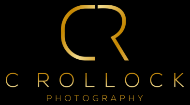 A gold logo shows the letters "C" and "R" combined above the words "C ROLLOCK PHOTOGRAPHY" on a black background.